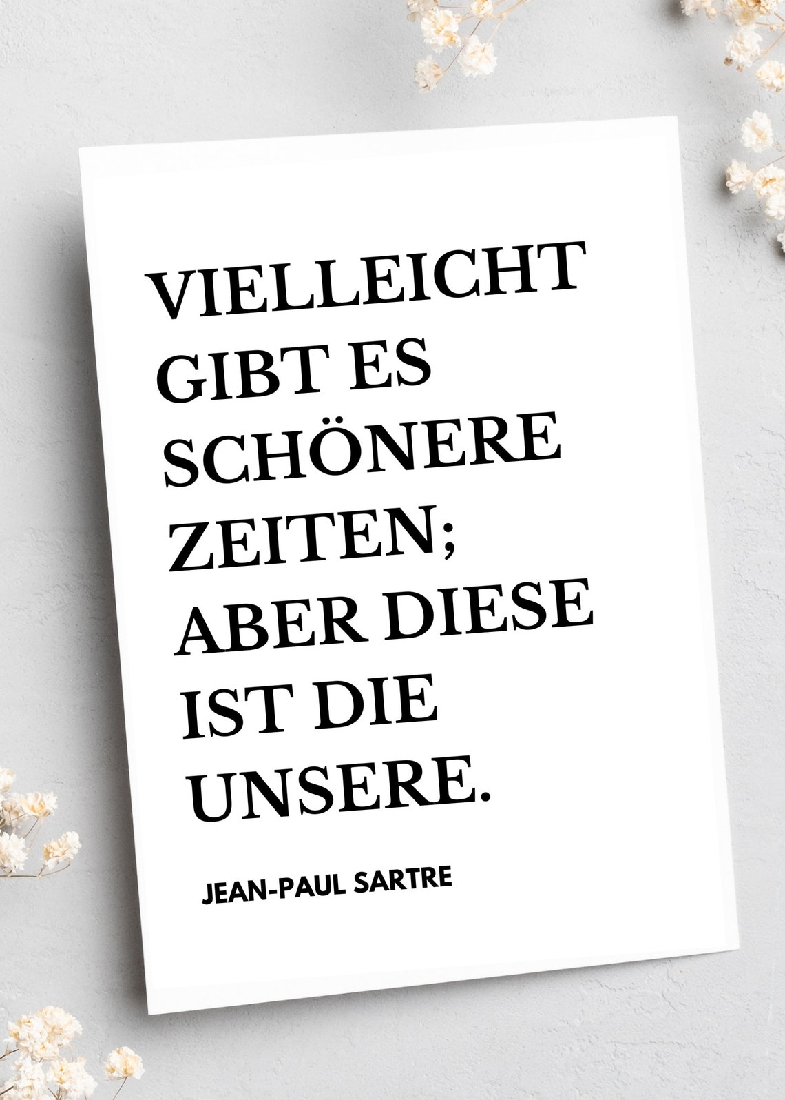 Jean-Paul Sartre Quote Minimalist Typography Motivational Poster - Image 3