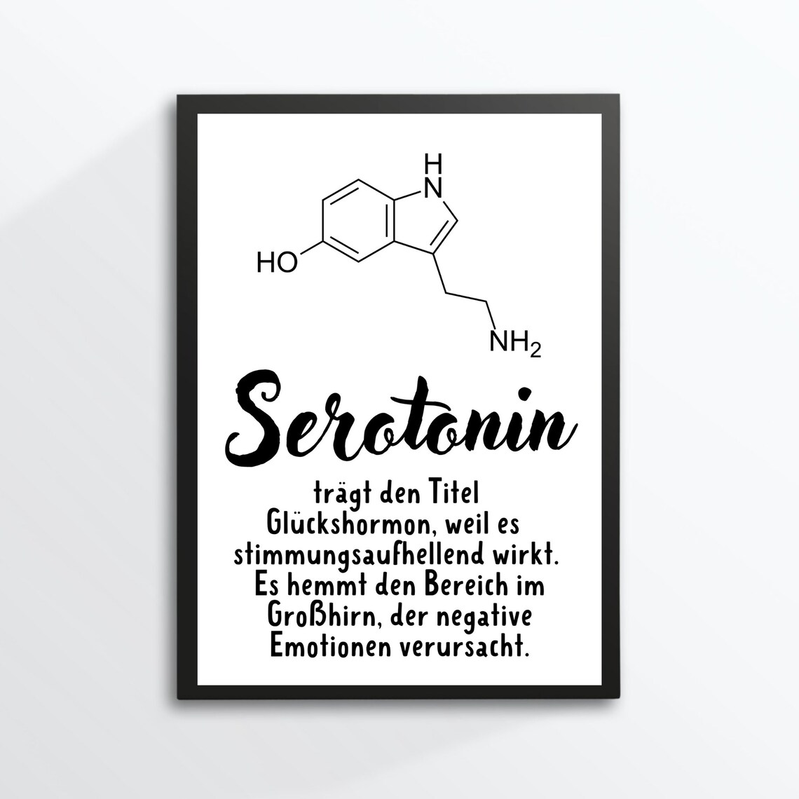 Serotonin Molecule Definition Chemistry Art Print - Image 2