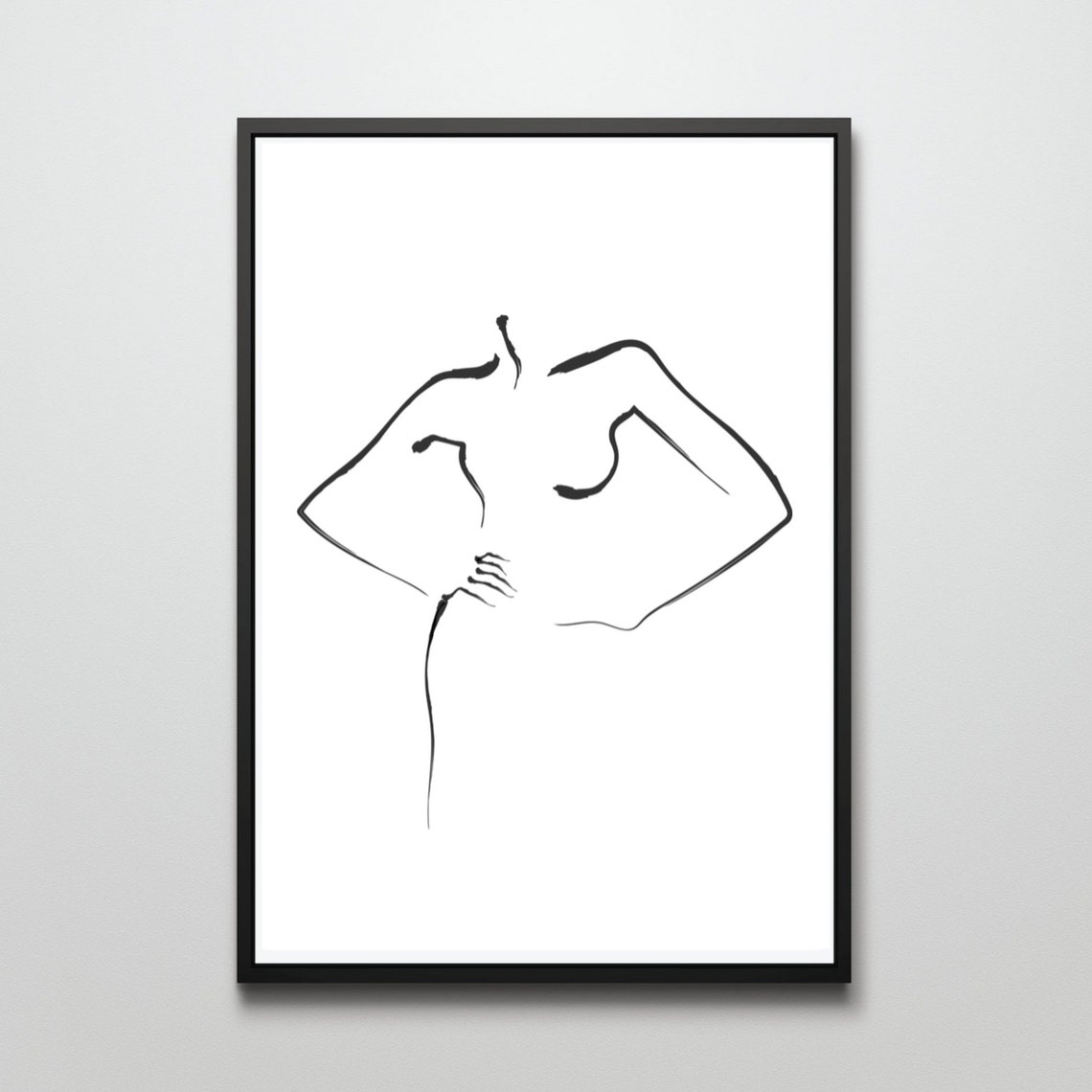 Minimalist Female Body Line Art Abstract Torso Sketch Poster - Image 3