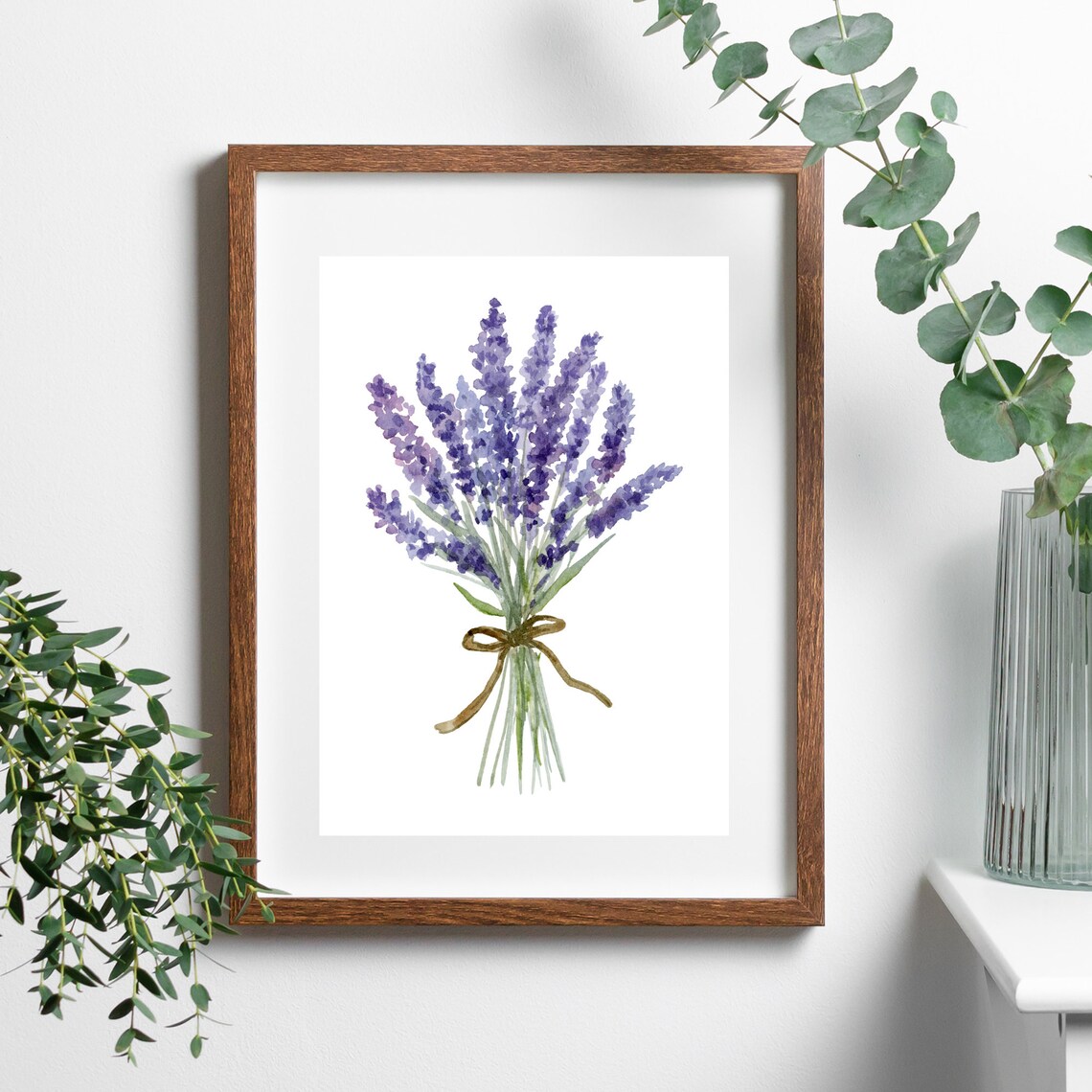 Lavender Bouquet Watercolor Purple Flowers Country House Style Poster