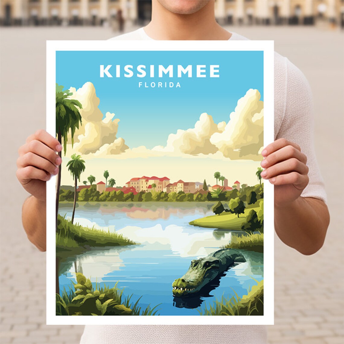 Kissimmee Florida Travel Poster, USA Wall Decor