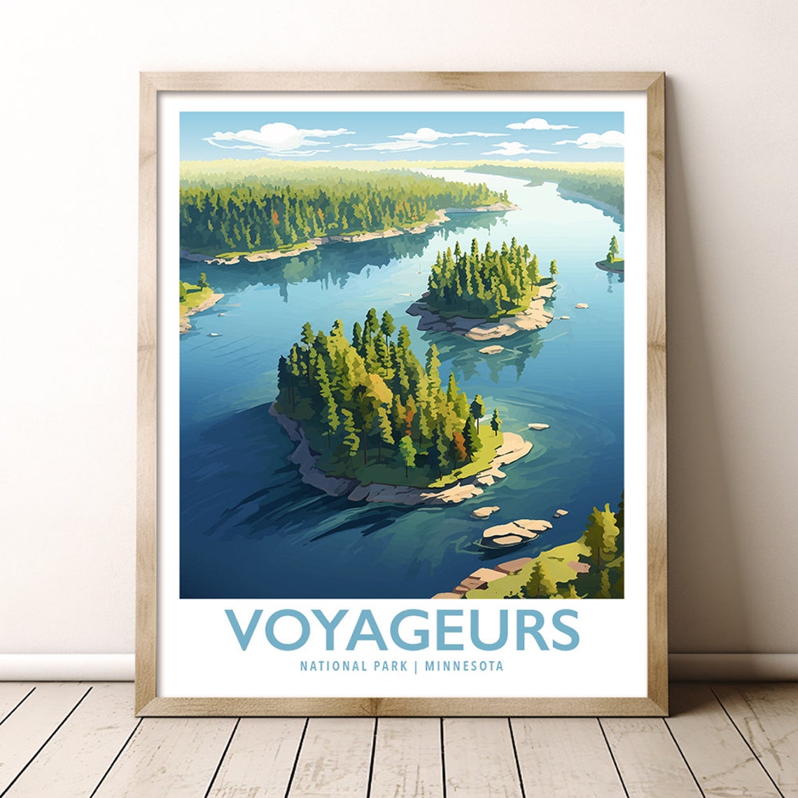 Voyageurs National Park Minnesota Lakes Islands Vintage Travel Poster