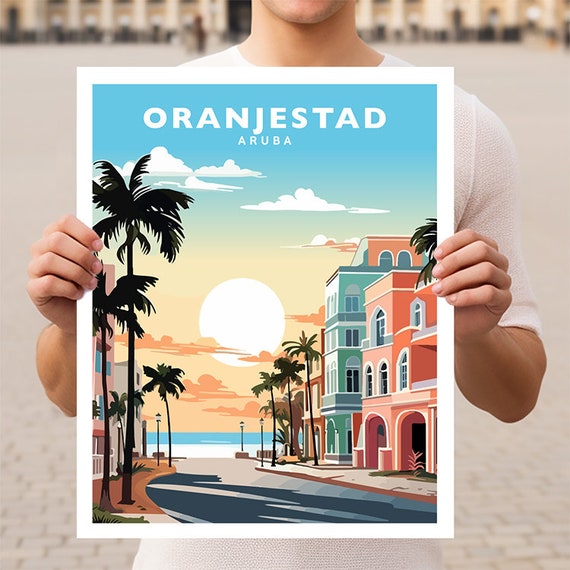 Oranjestad Aruba Travel Poster, Latin America