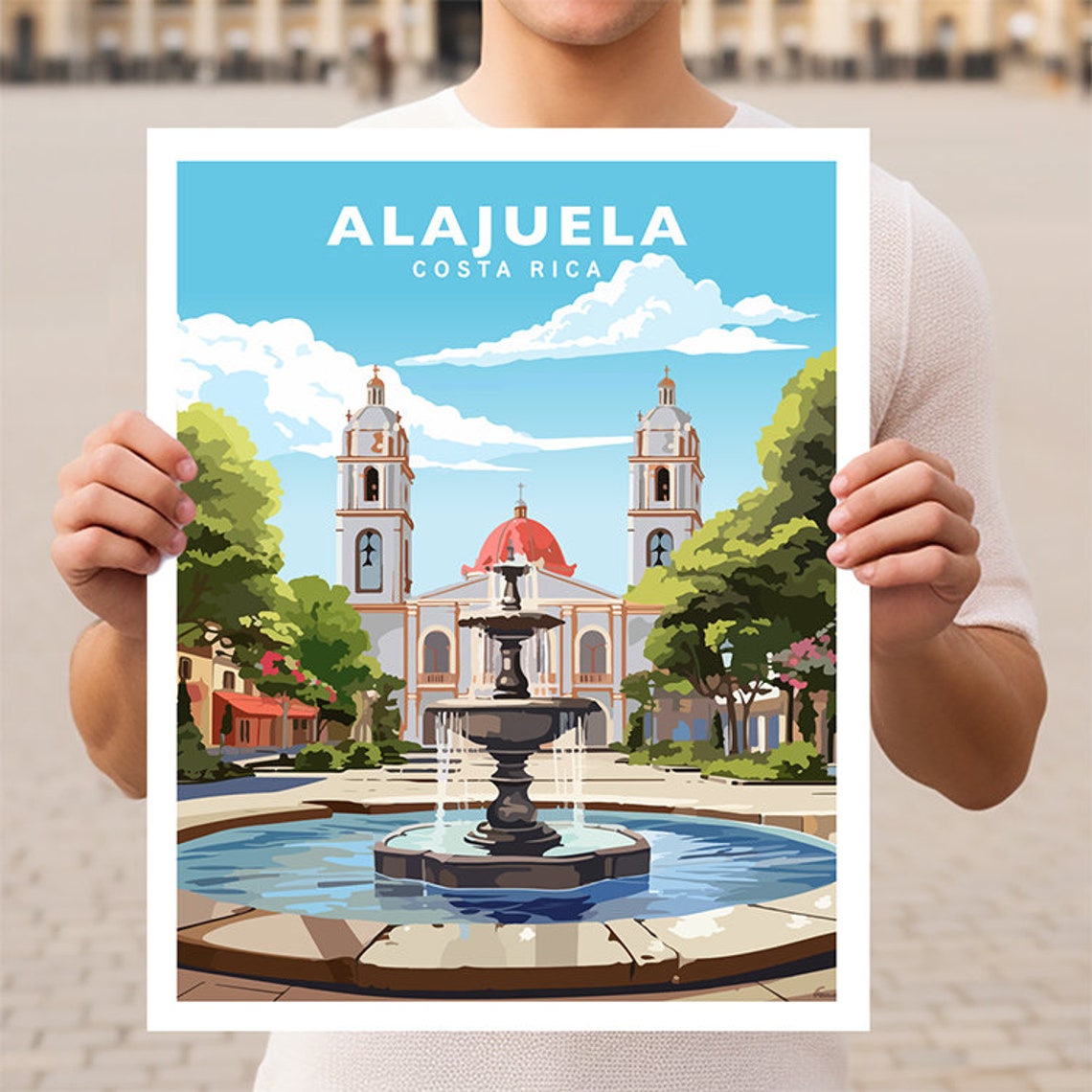 Alajuela Costa Rica Travel Wall Art Poster Print