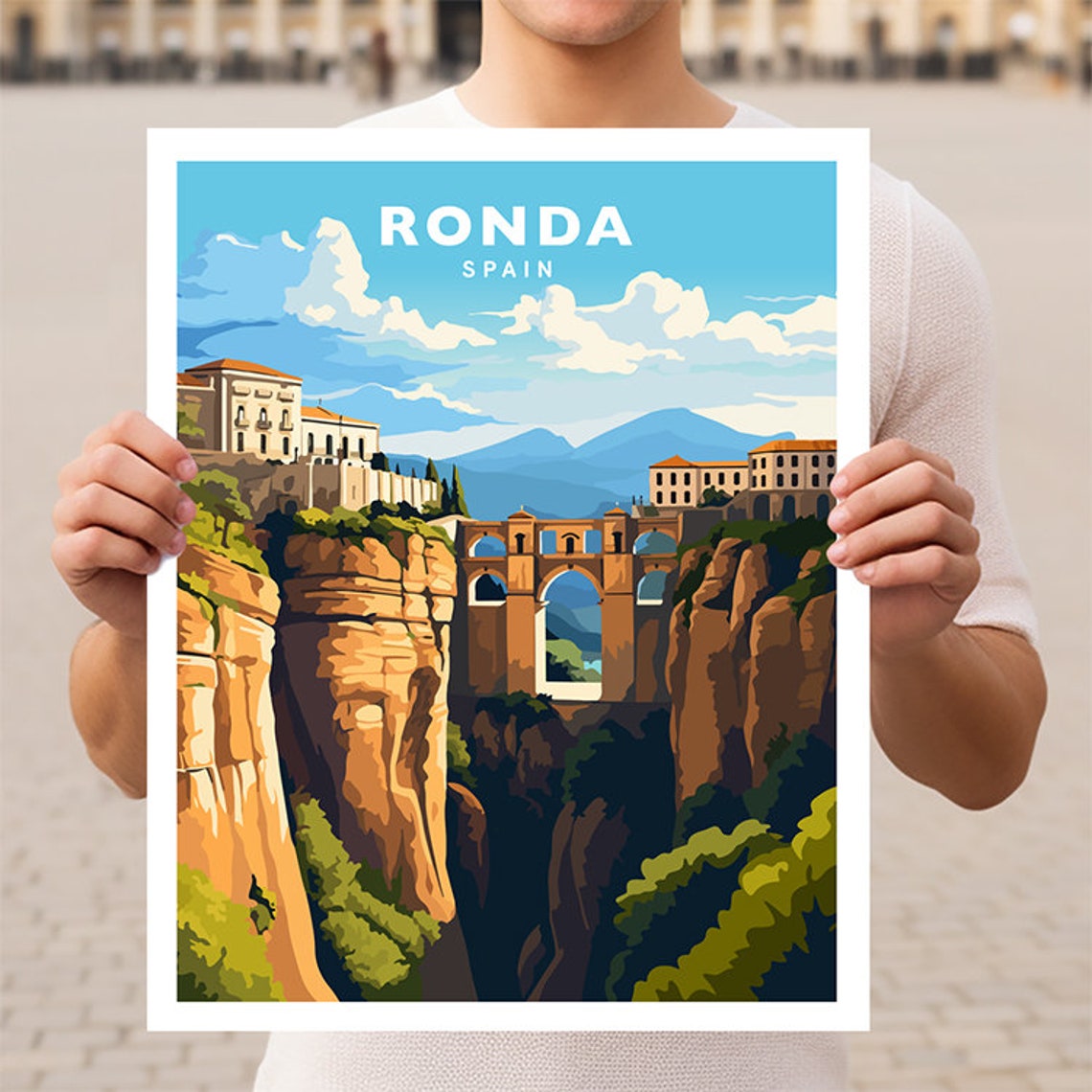 Ronda Puente Nuevo Bridge Gorge Andalusia Spain Travel Poster