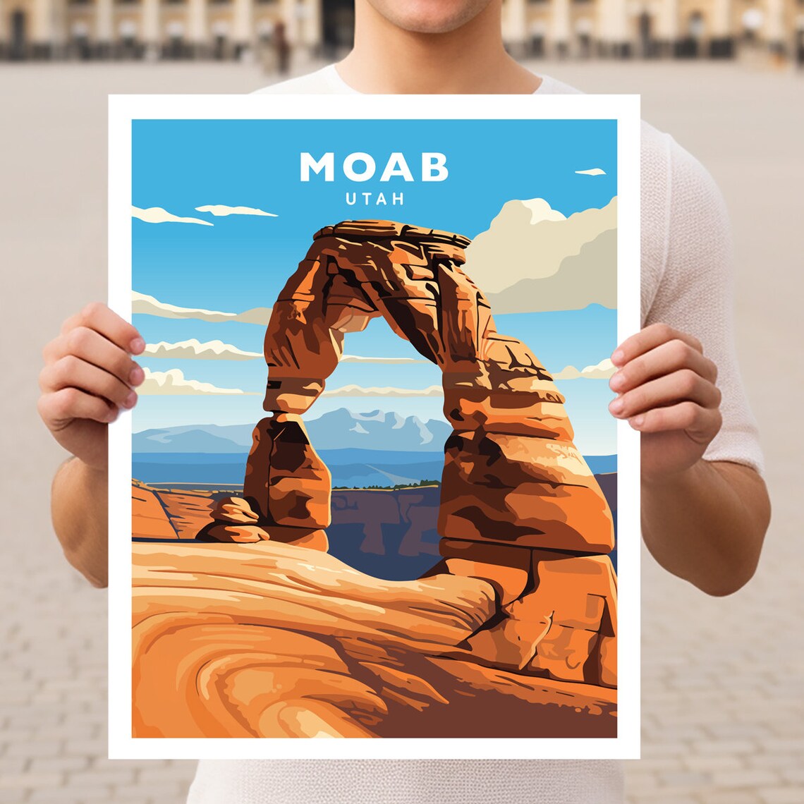 Moab Utah Travel Poster, Desert Destination Art