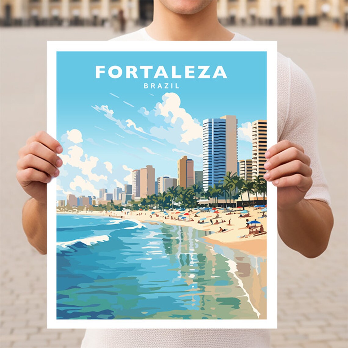 Fortaleza Brazil Travel Poster, Latin America