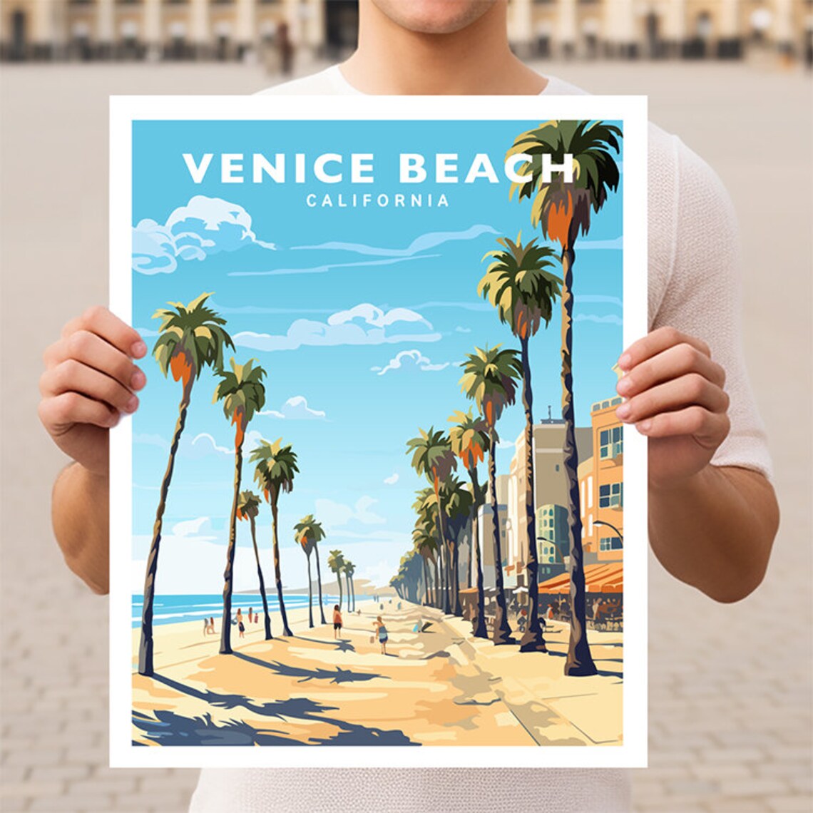Venice Beach California Travel Poster Print