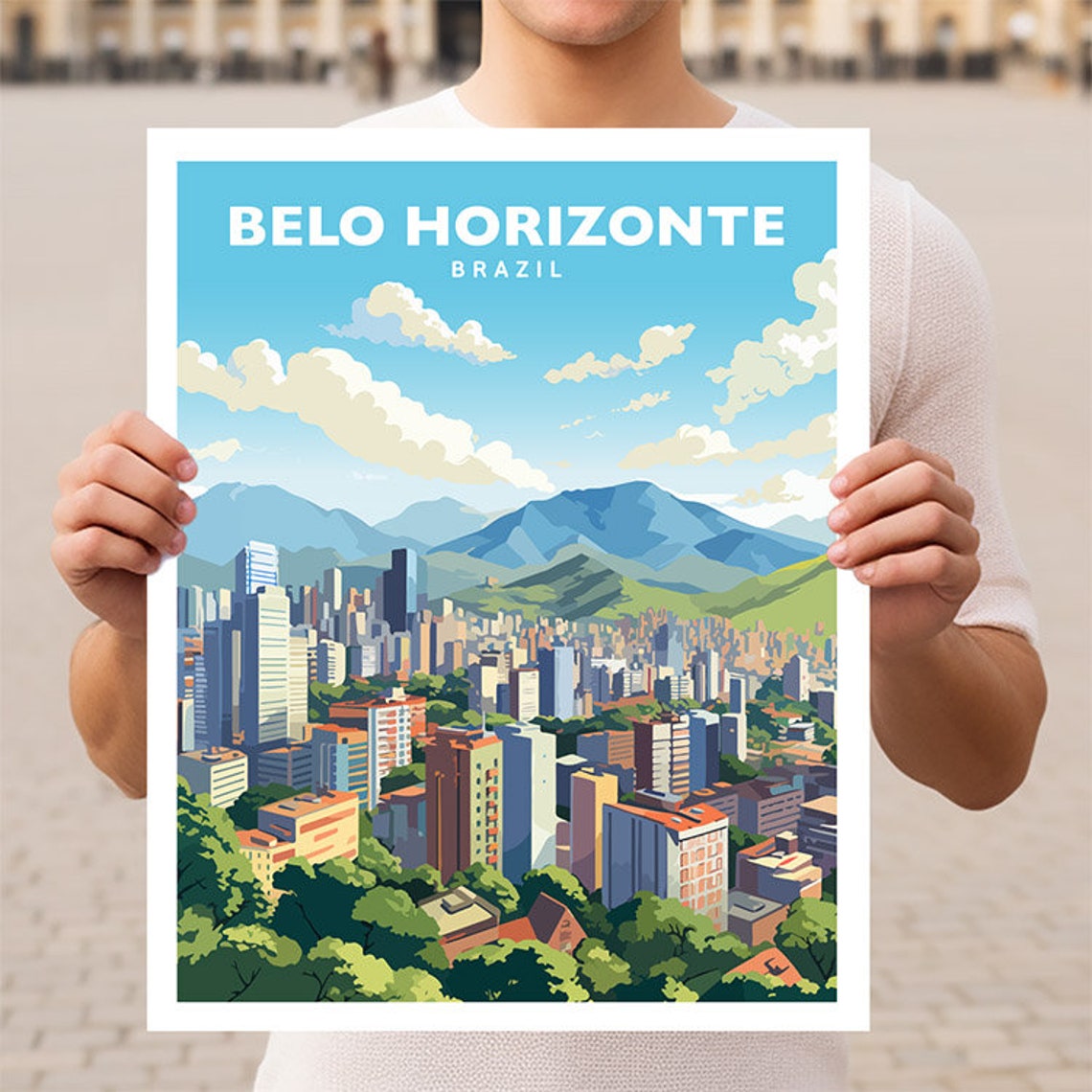 Belo Horizonte Brazil Travel Wall Art Poster Print