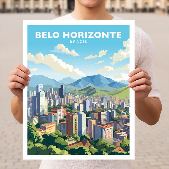 Belo Horizonte Brazil Travel Wall Art Poster Print
