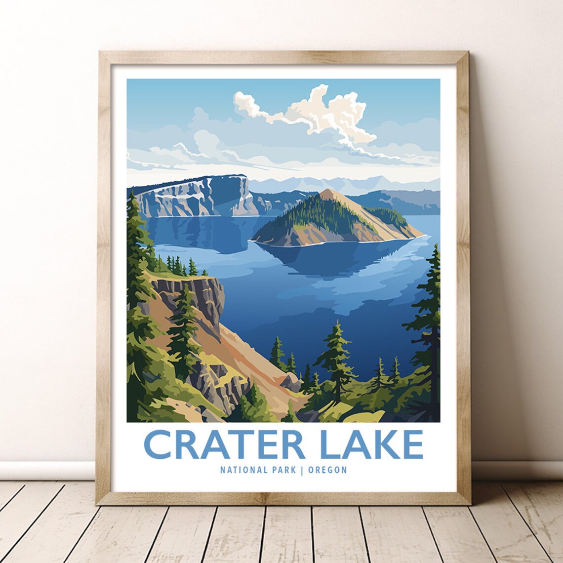 Crater Lake National Park Oregon Travel Poster