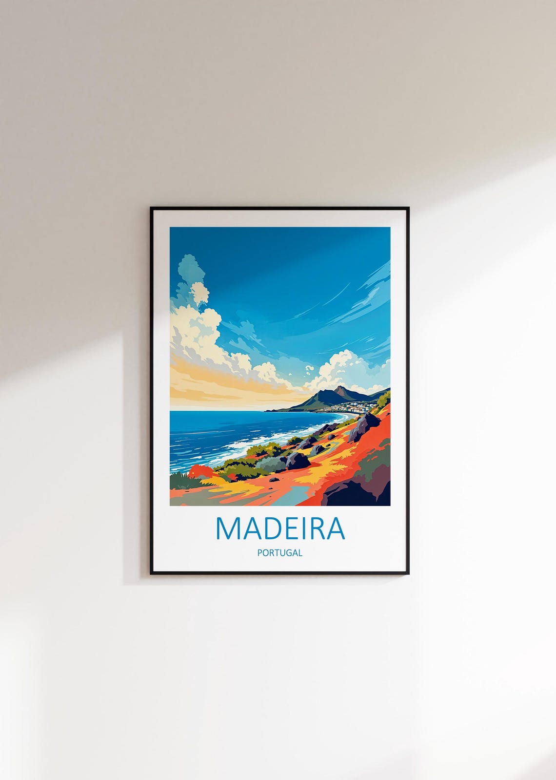 Madeira Portugal Dramatic Coastal Cliffs Sunset Travel Poster - Image 3