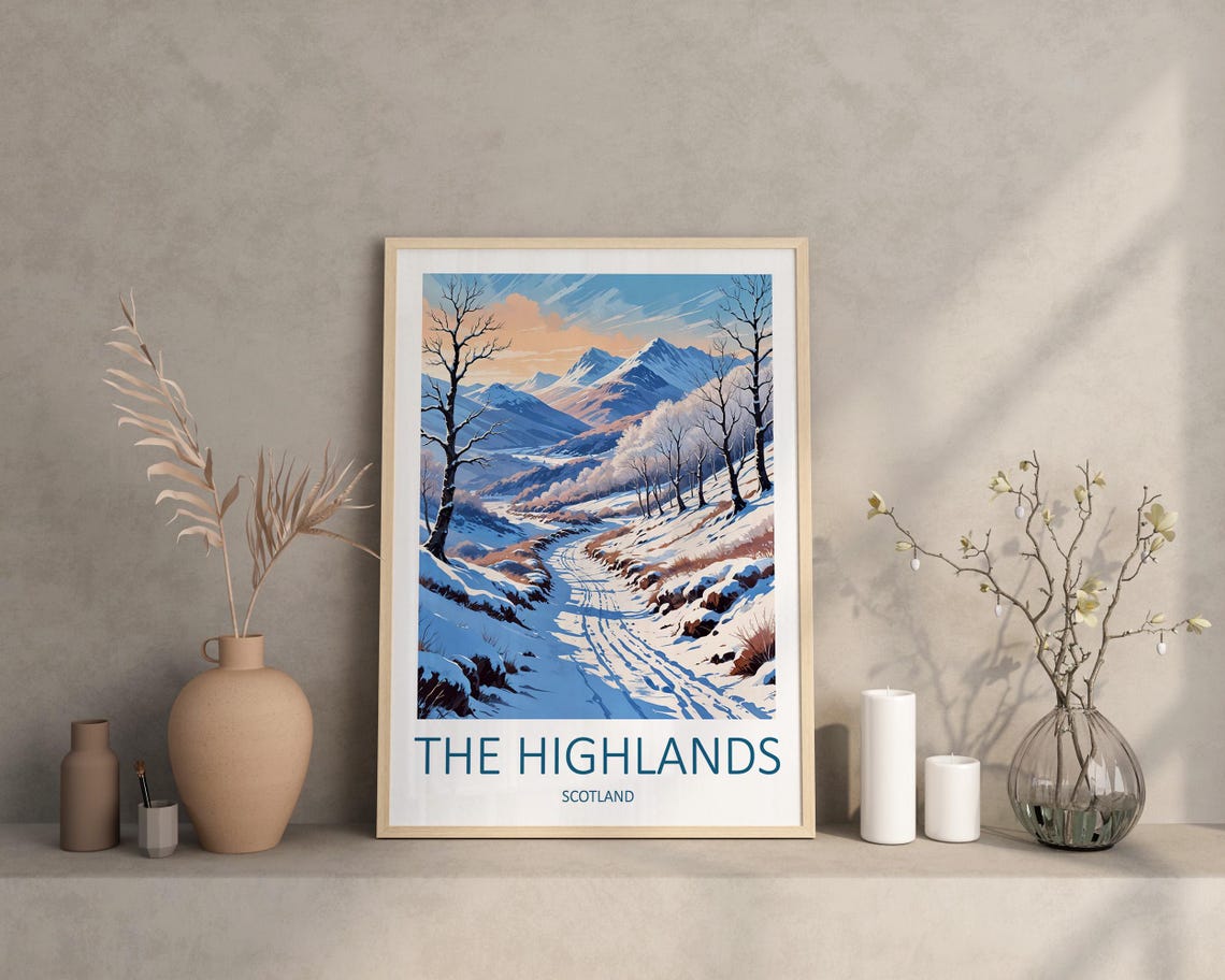 The Highlands Print Scottish Highlands Travel Print Scotland Poster Scottish Gifts Scotland Print Glencoe Print Travel Gift Highlands - Image 2