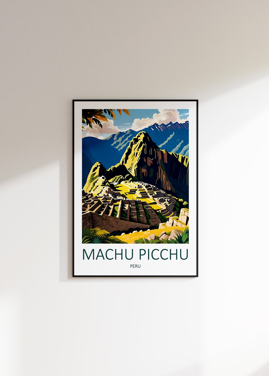 Machu Picchu Peru Ancient Inca Ruins Below Towering Andes Peak Poster - Image 3
