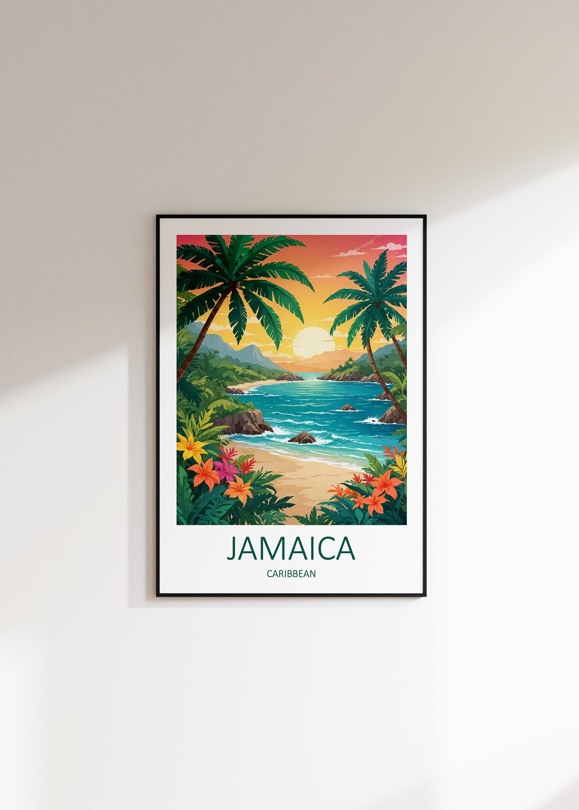 Jamaica Print Jamaica Poster Caribbean Wall Art Jamaica Travel Print Travel Gift Caribbean Gifts Caribbean Prints Caribbean Poster - Image 3