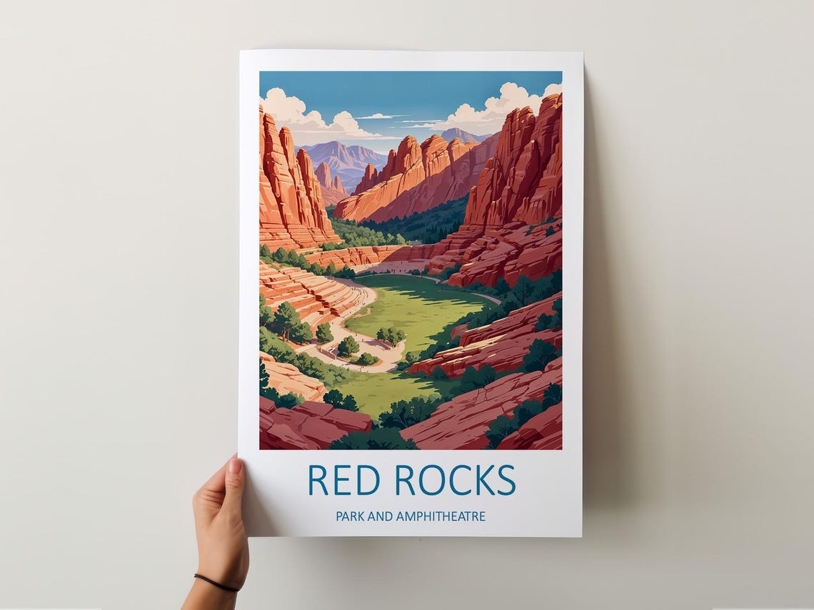 Red Rocks Print Red Rocks Colorado Red Rocks Park And Amphitheatre Travel Print Colorado Poster Colorado Art Print Travel Memories Gift - Image 5