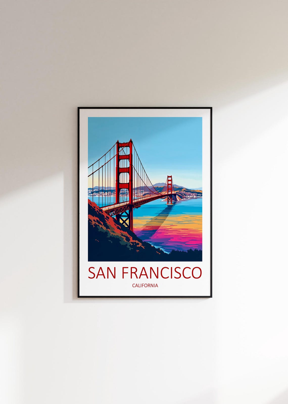 San Francisco California Golden Gate Bridge at Sunset Poster - Image 2