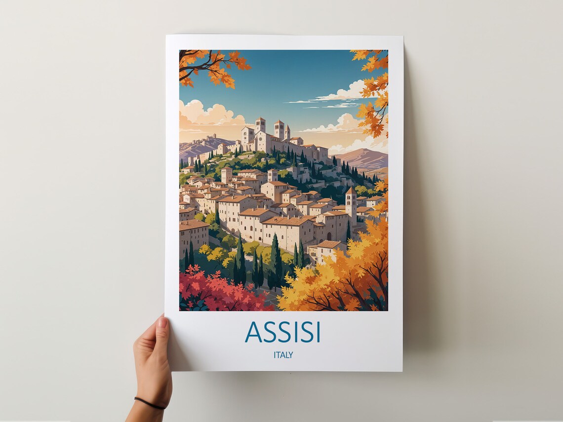 Assisi Italy Historic Umbrian Hilltop Old Town Travel Poster - Image 5