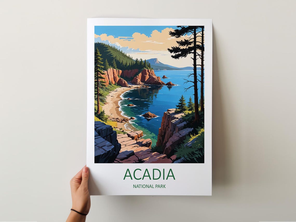 Acadia Print Acadia National Park Acadia Poster Maine Print Acadia Travel Poster National Park Maine Usa Travel Gift Nature Prints - Image 5