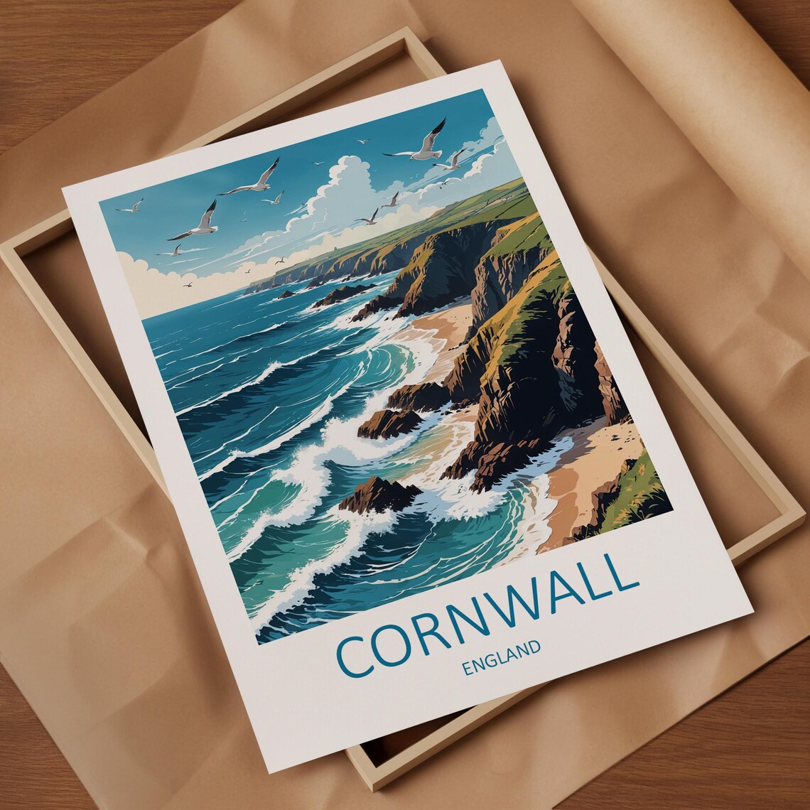 Cornwall Travel Poster, Travel Wall Art Print - Image 4