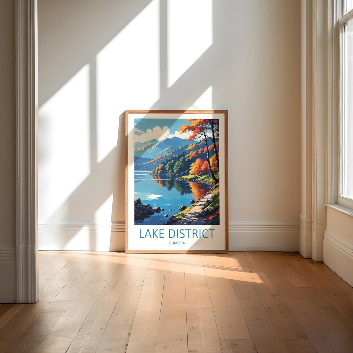 Lake District Cumbria Autumn Lake Mirror Mountain View Travel Poster - Image 6