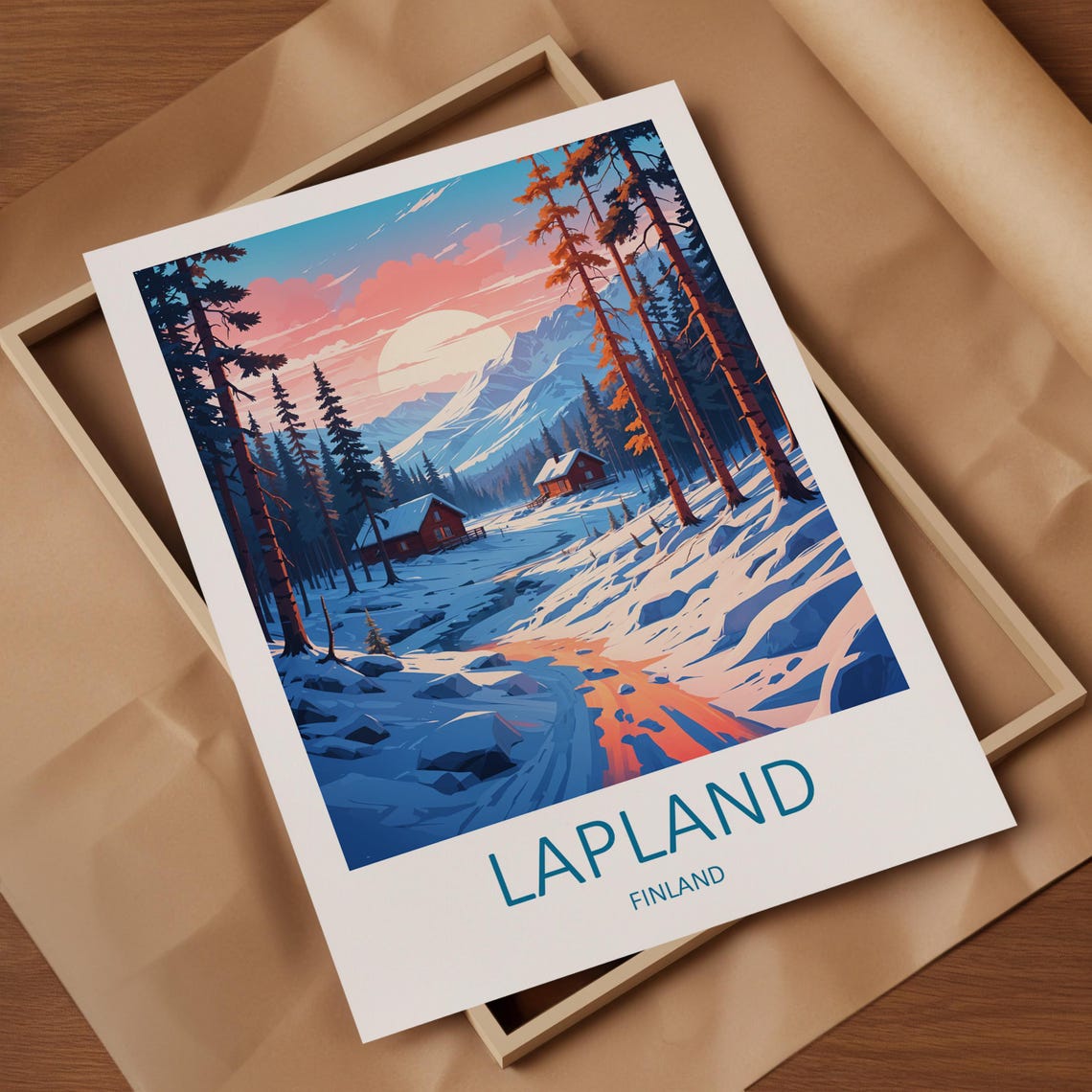 Lapland Print Lapland Poster Finland Art Finland Print Lapland Gift Finland Travel Poster Travel Gift Finnish Prints Lapland Finland - Image 4