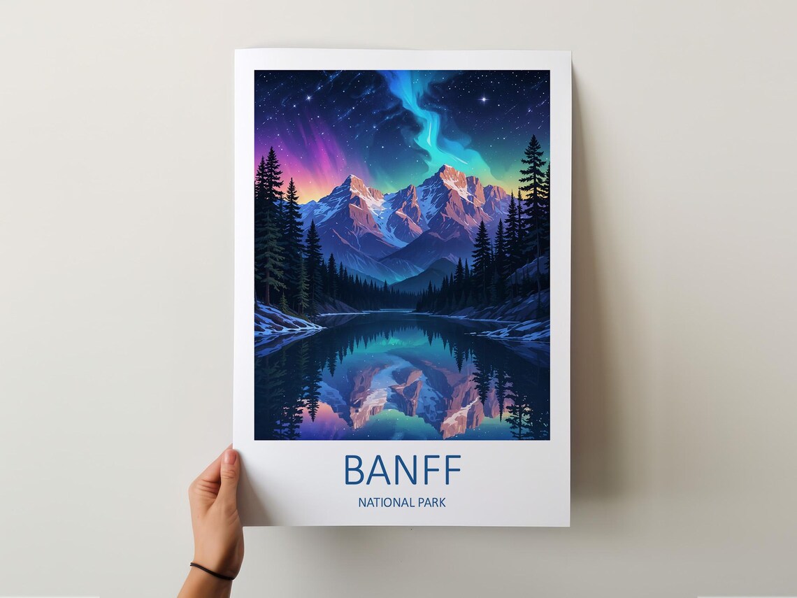 Banff Travel Poster, Rocky Mountains Canada - Image 6