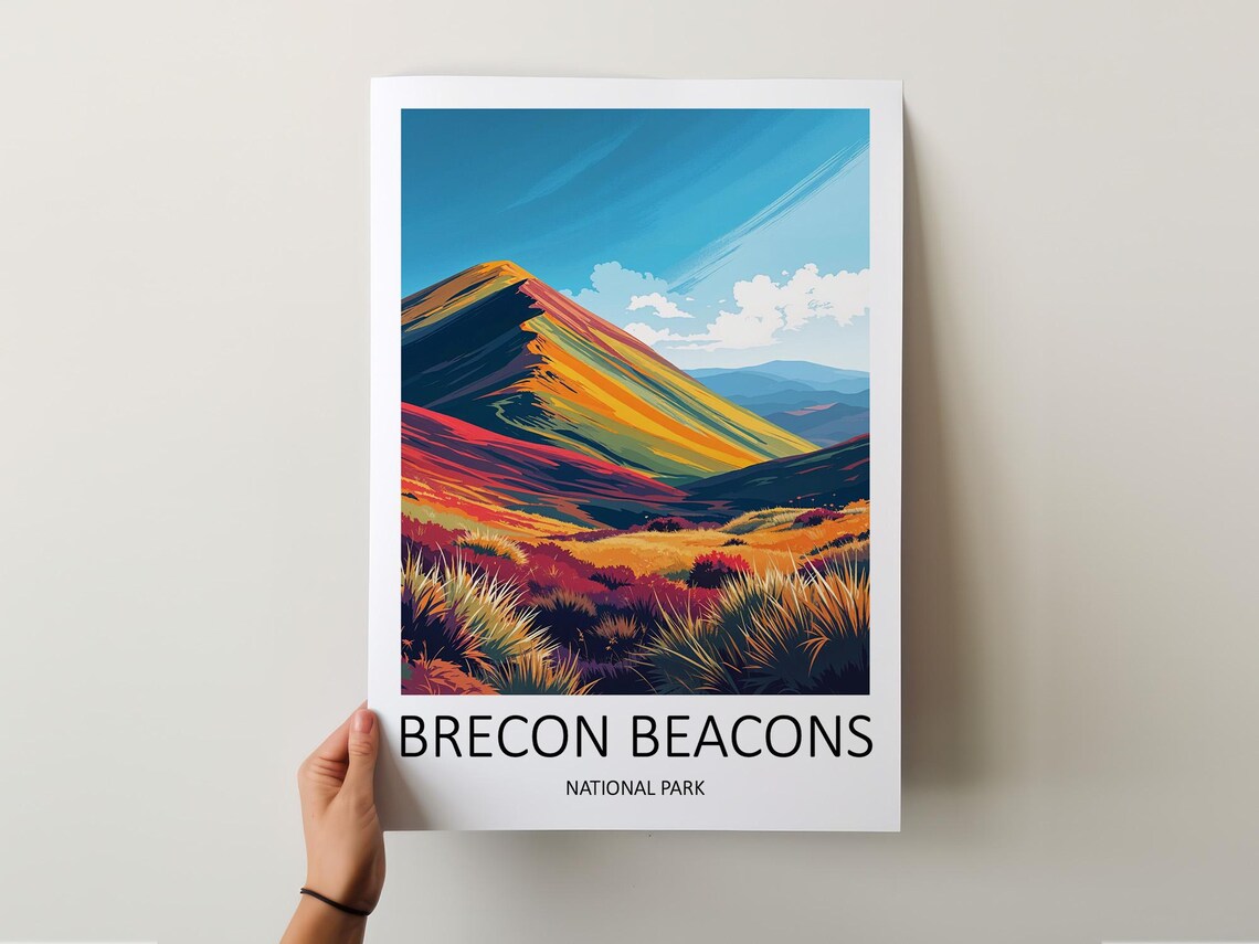 Brecon Beacons Wales Mountain Ridge in Rich Autumn Colors Poster - Image 5