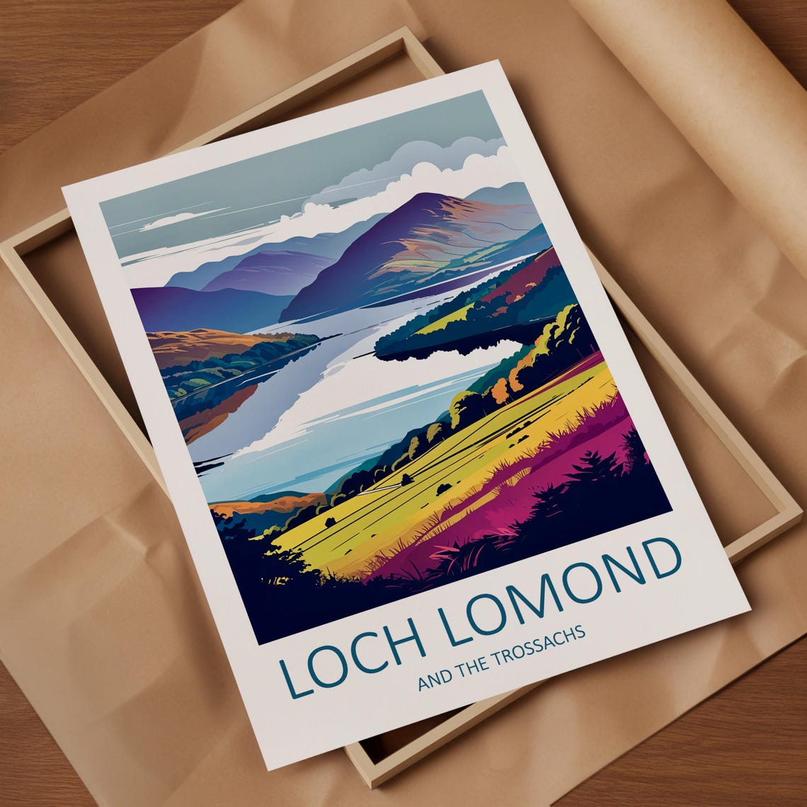 Loch Lomond and the Trossachs Scotland Mountain Lake View Poster - Image 4