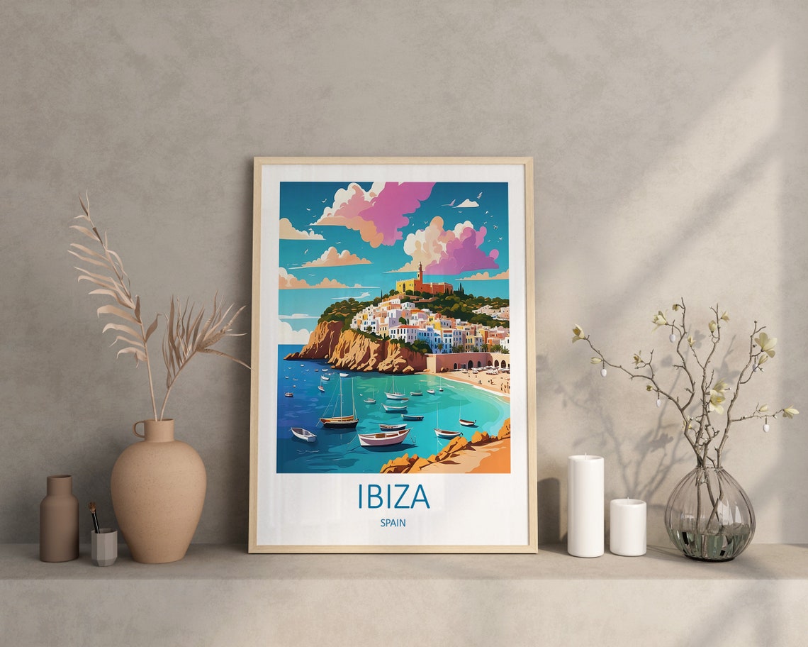 Ibiza Print Ibiza Poster Ibiza Wall Art Spain Print Ibiza Travel Print Ibiza Spain Poster Balearic Islands Travel Gift Ibiza Art - Image 4