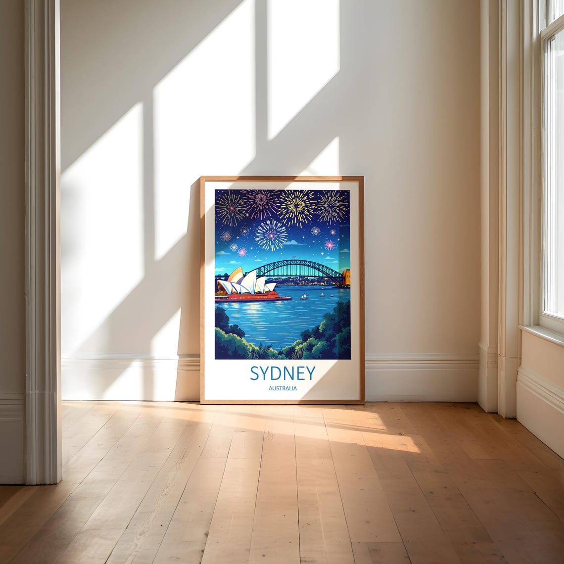 Sydney Australia Opera House and Harbour Bridge at Night Poster - Image 6