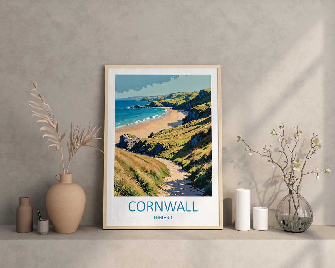 Cornwall Travel Print, Place Wall Art Print - Image 2