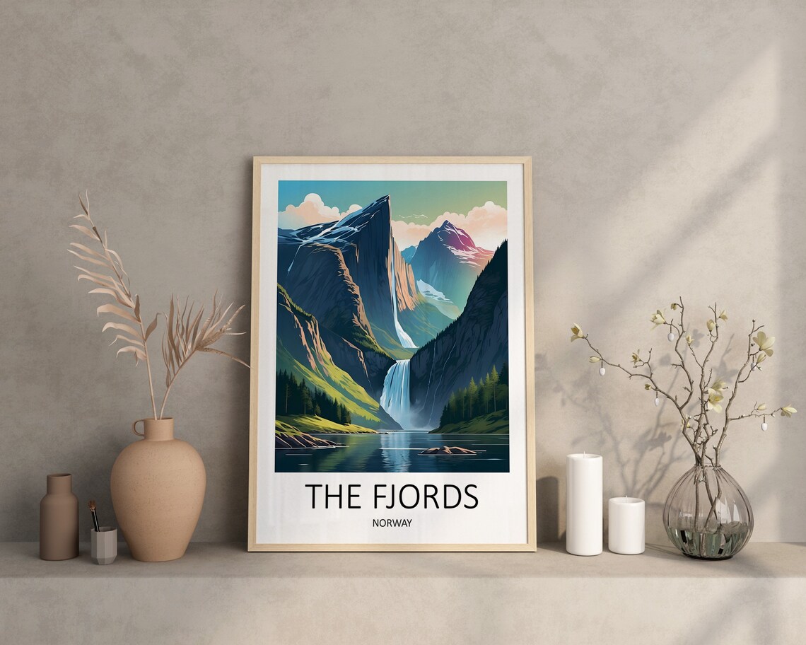 Fjords Print Fjords Poster Fjords Norway Travel Print Norway Print Norway Poster Norwegian Prints Travel Gift Scandinavian Wall Art - Image 4