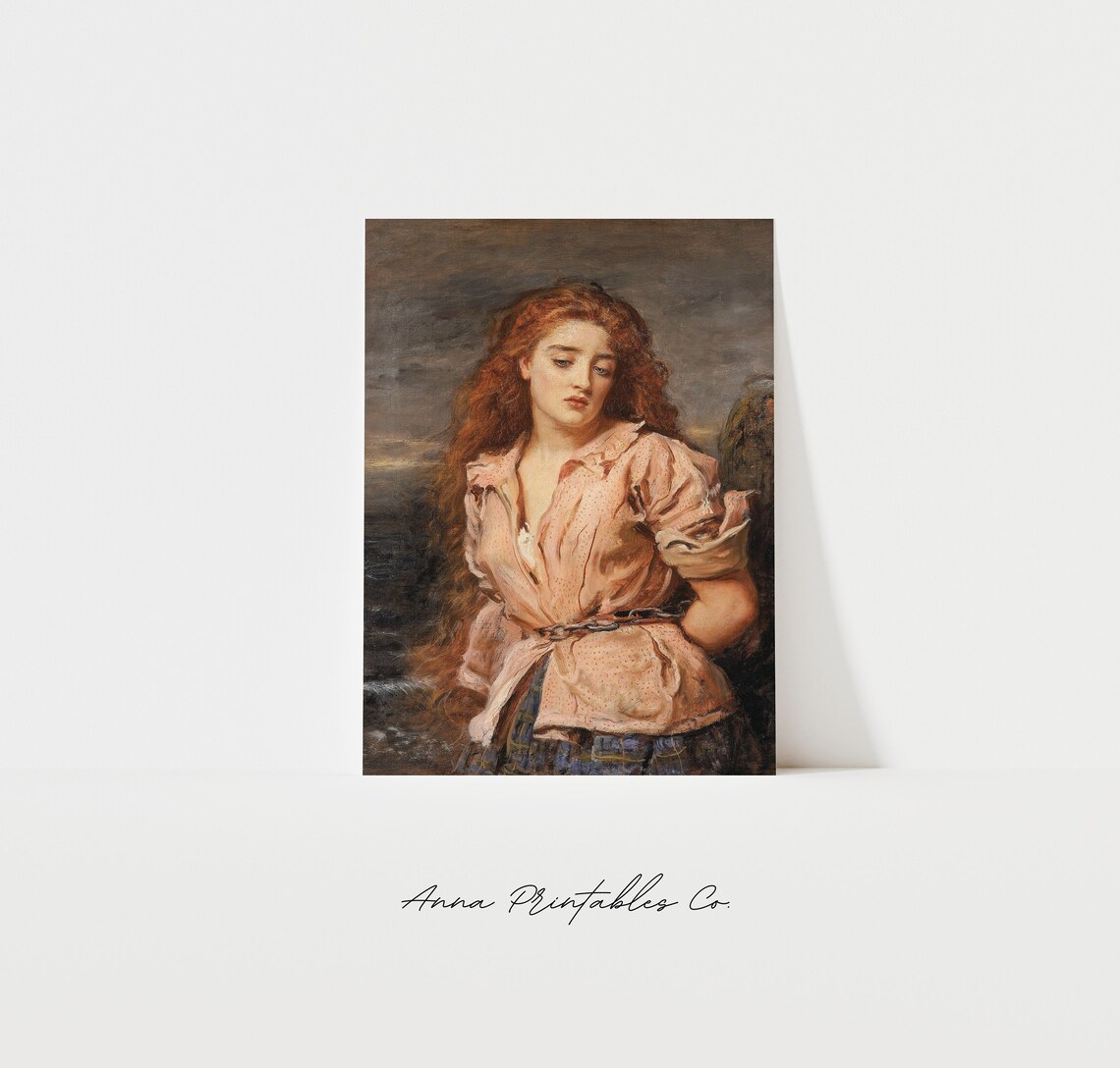 The Martyr Of The Solway, Vintage Pre-Raphaelite Art Print