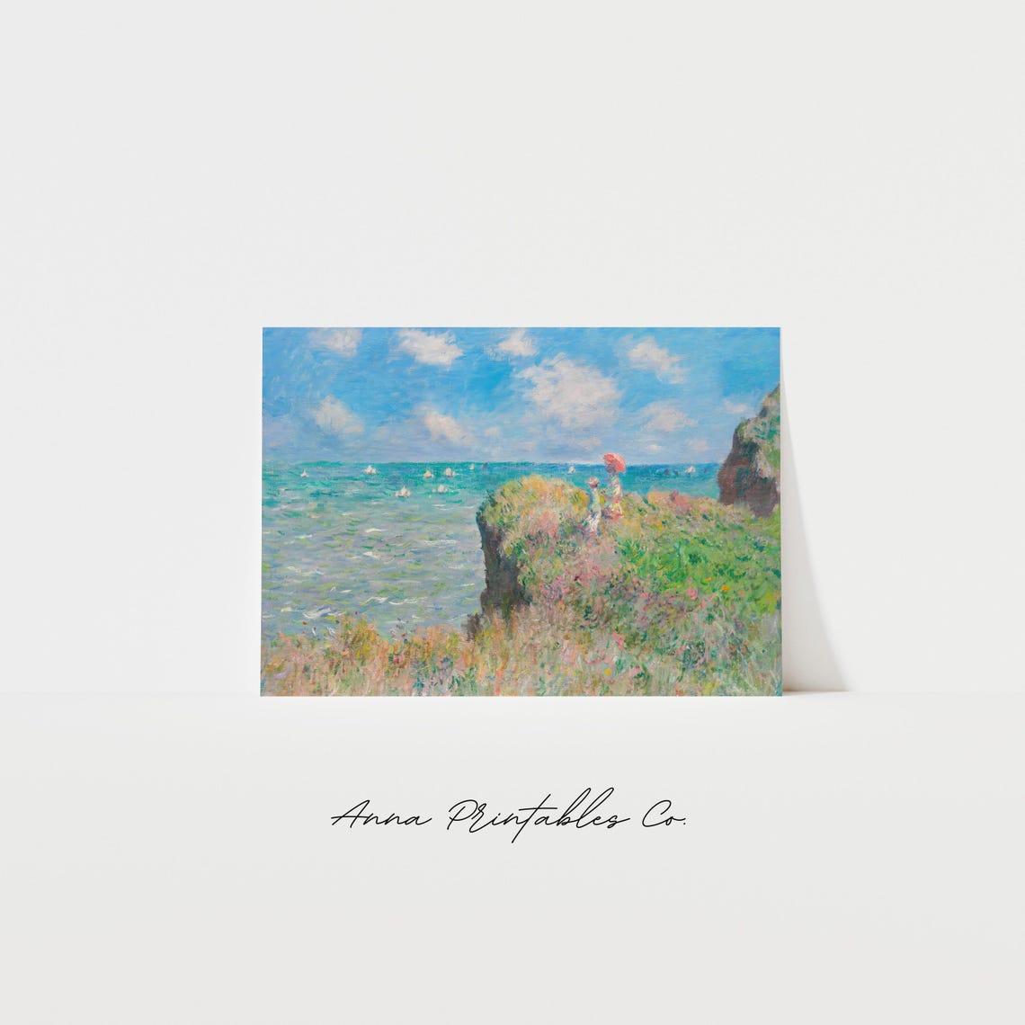 Claude Monet Cliff Walk at Pourville Coastal Impressionist Art Poster