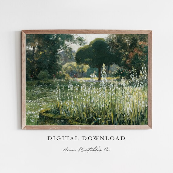 Summer Hyacinths Antique Oil Painting Wall Art Print