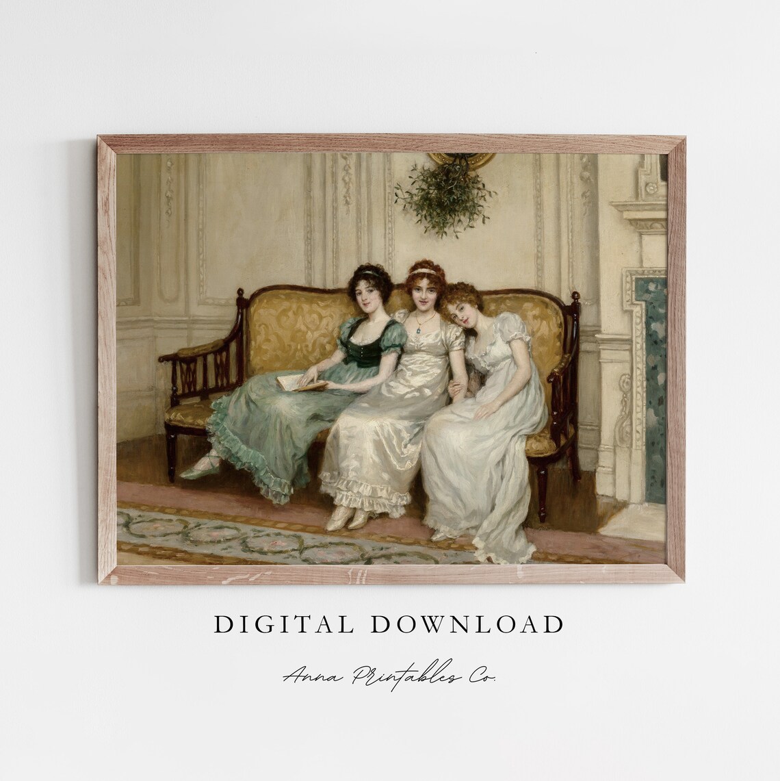 Three Young Ladies Regency Era Portrait Art Print