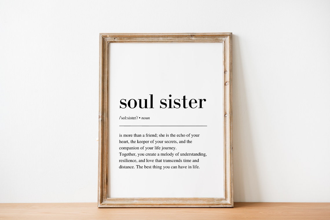 Soul Sister Definition Best Friend Gift Sentimental Wall Art - Image 2