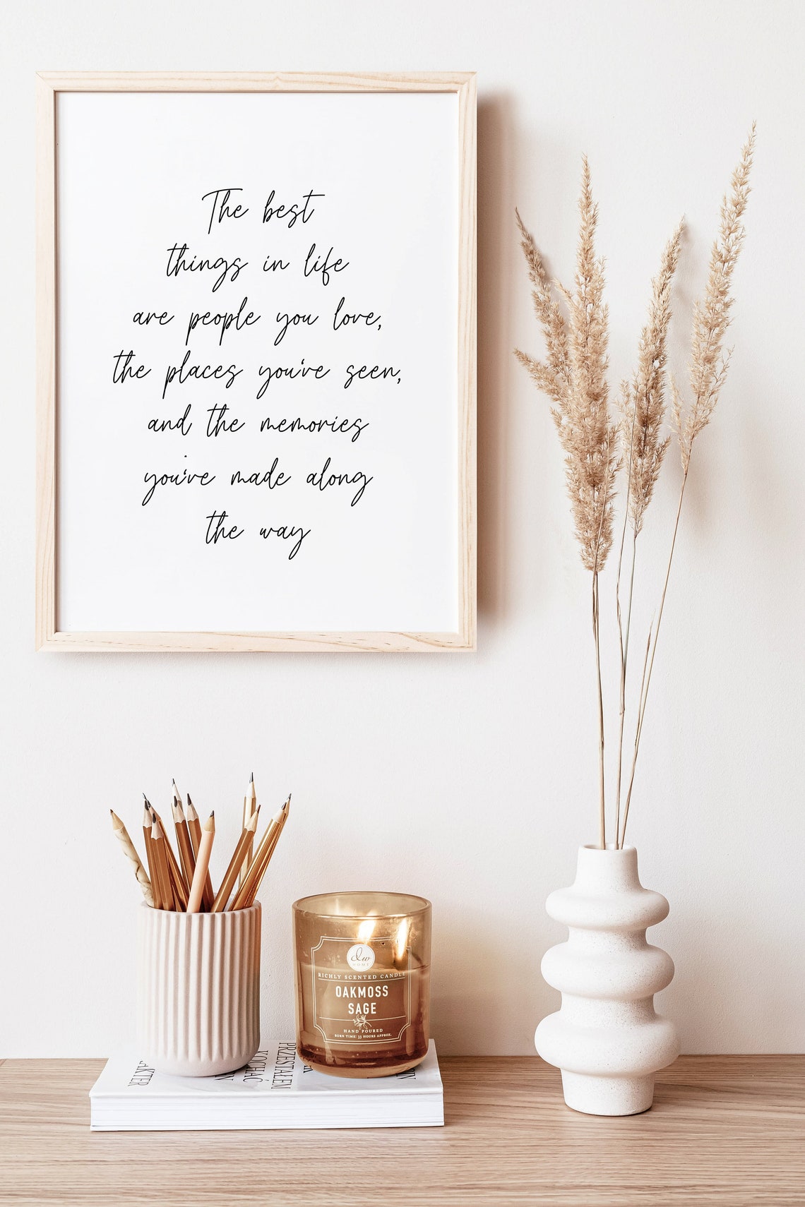 The Best Things In Life Quote Script Inspirational Art Poster - Image 5