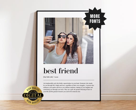 Personalised Best Friend Definition Print Custom Poster Best Friend Gift Best Friend Print Photo Print Custom Print With Photo