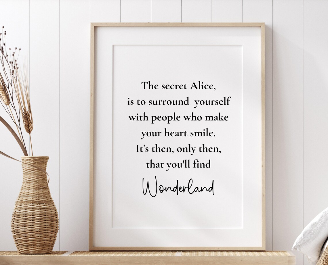 Alice In Wonderland Quote Art Print, Lewis Carroll