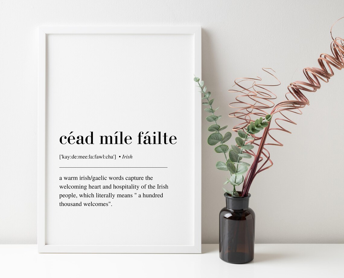 C e1d M edle F e1ilte Ireland Irish Welcome Sign Art Print - Image 5