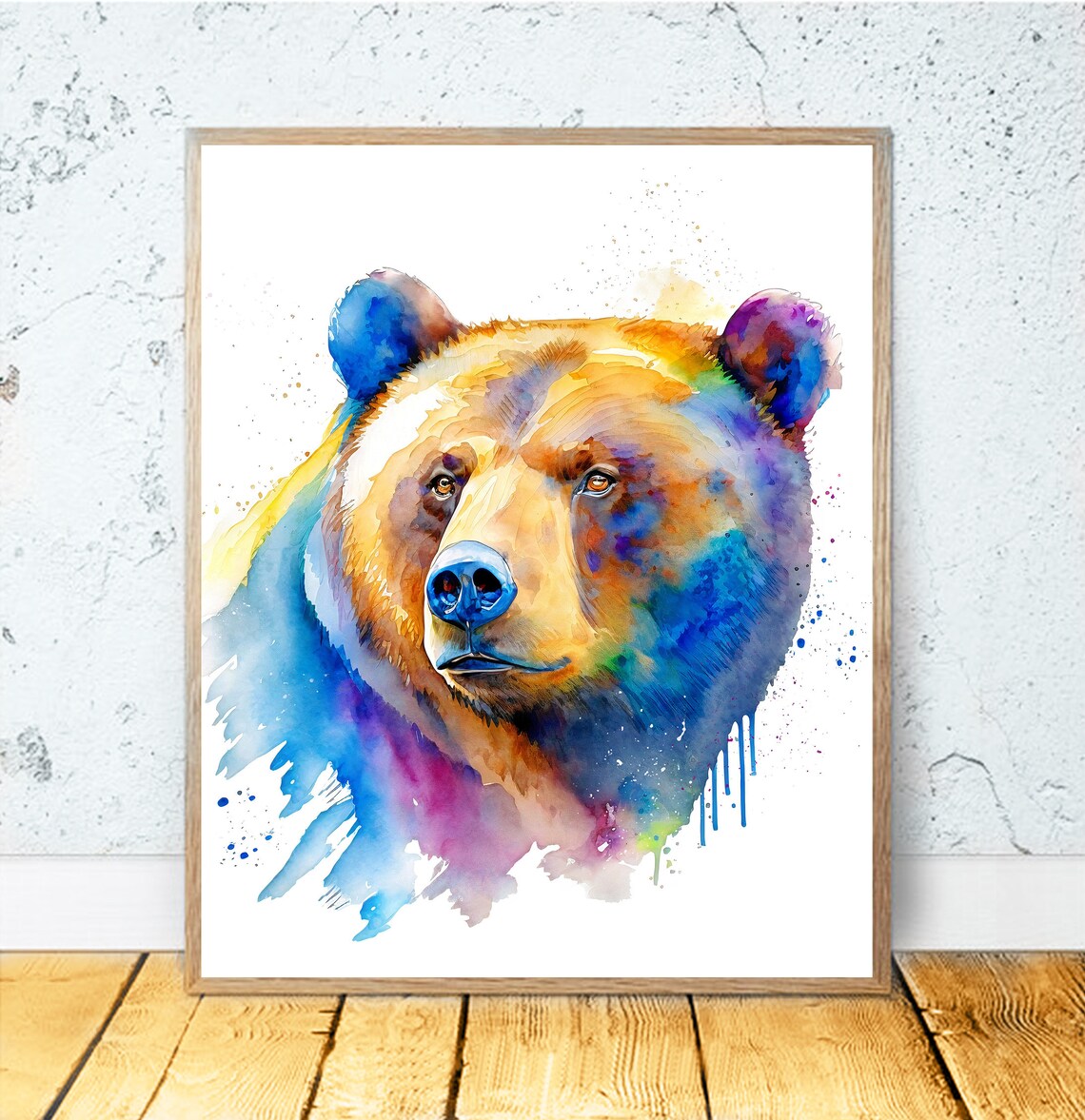 Watercolor Bear Art Print, Wildlife Animal Decor