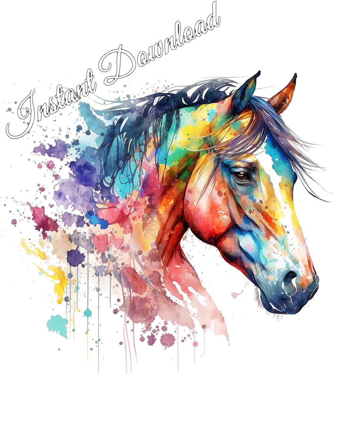 Watercolor Horse Art Print, Animal Illustration - Image 2