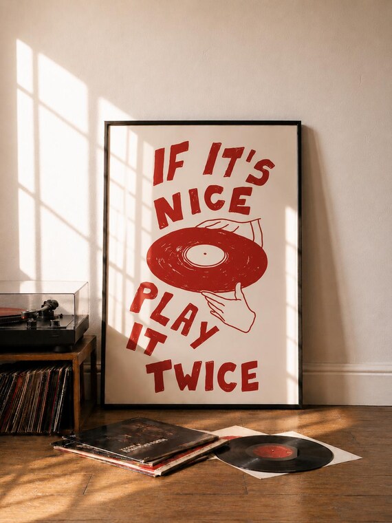 Vinyl Record Retro Music Poster