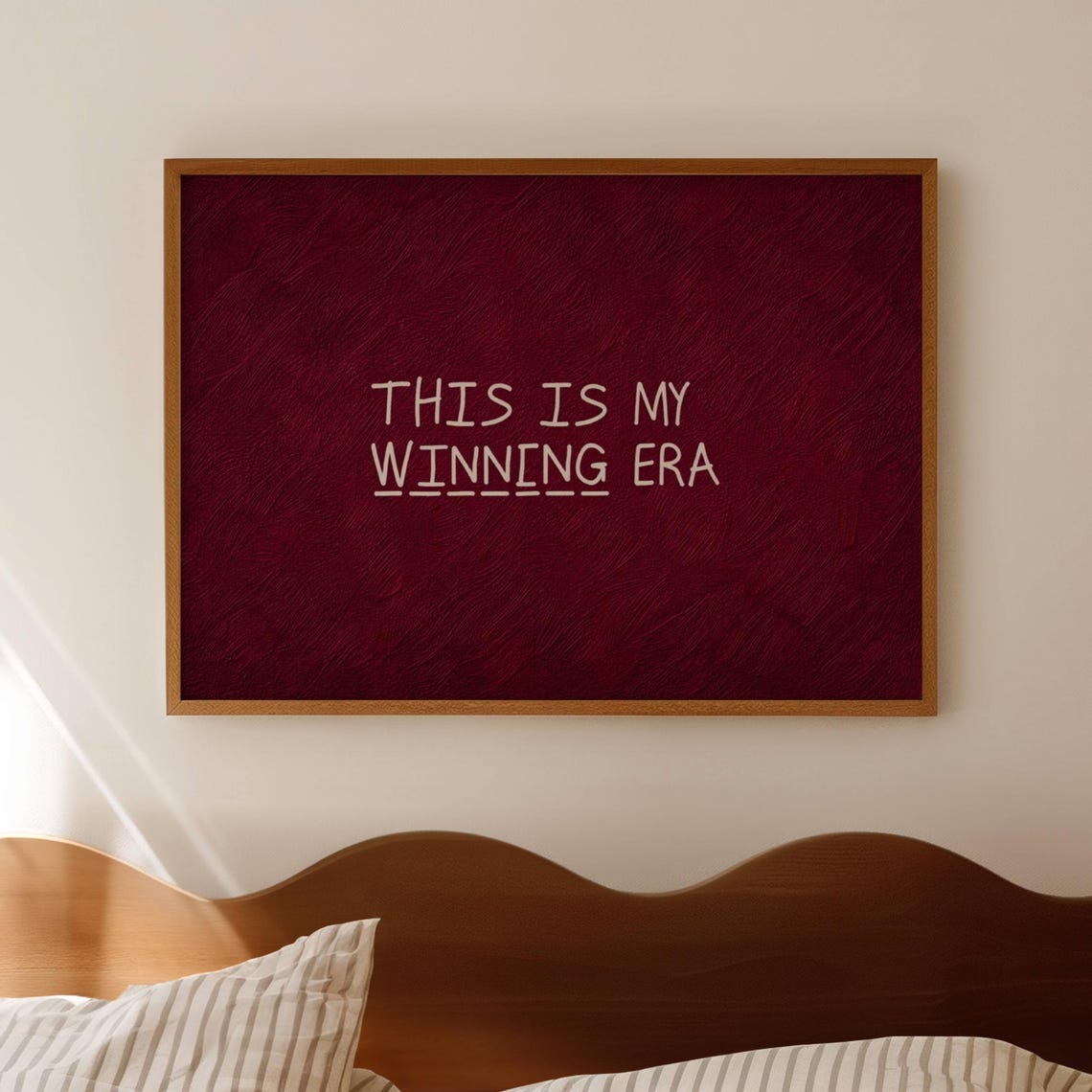 This Is My Winning Era Burgundy Hand Lettered Quote Wall Art