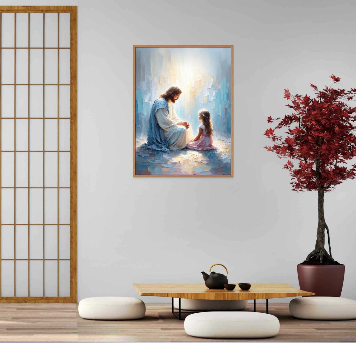 Prayers And Promises Jesus Praying With Girl Art Print - Image 5