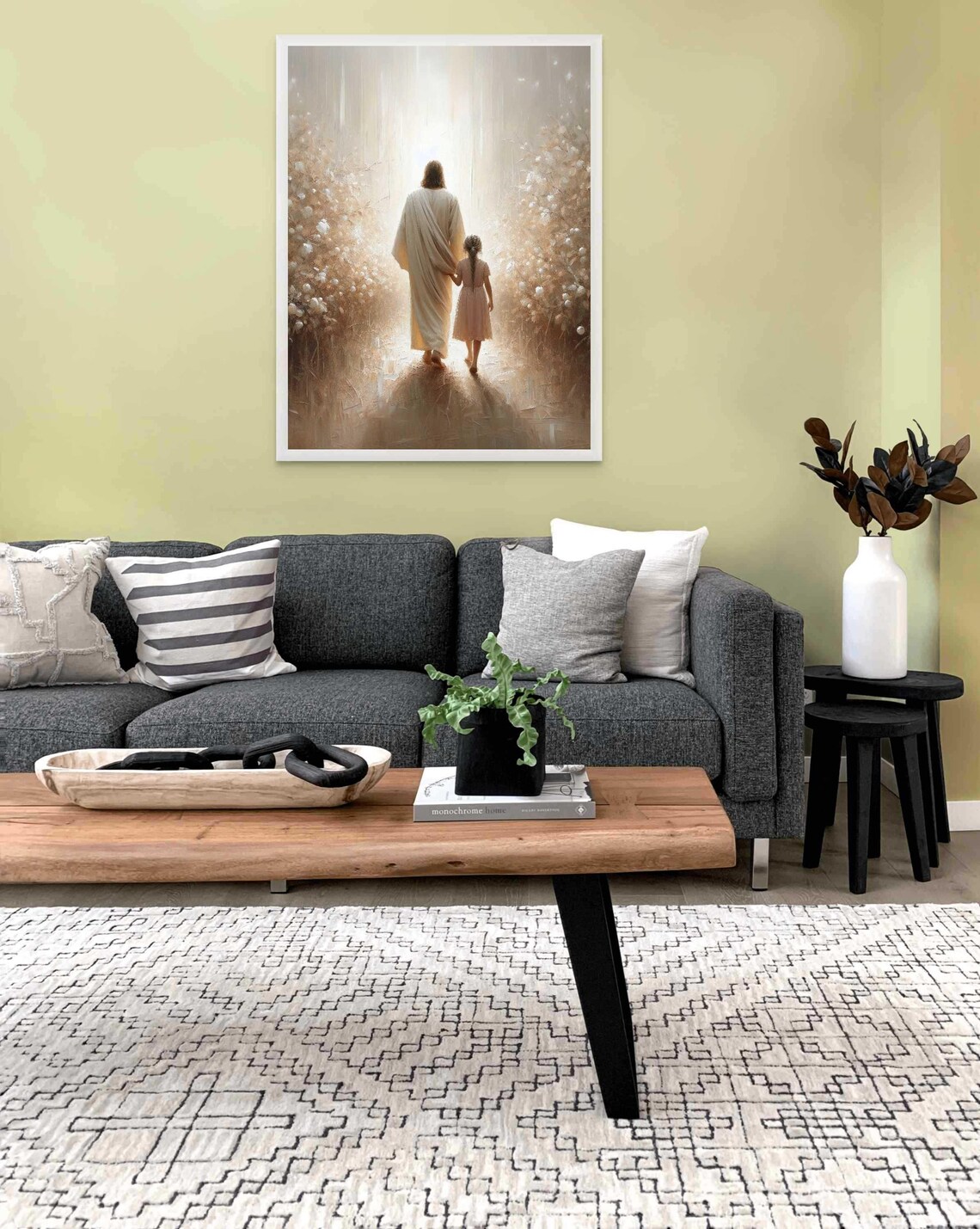 Savior With Girl, Christian Nursery Art - Image 2