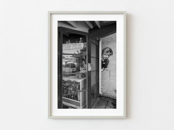 Dallas Candy Store Poster Black And White Doorway Photo With Sweet Shop Display