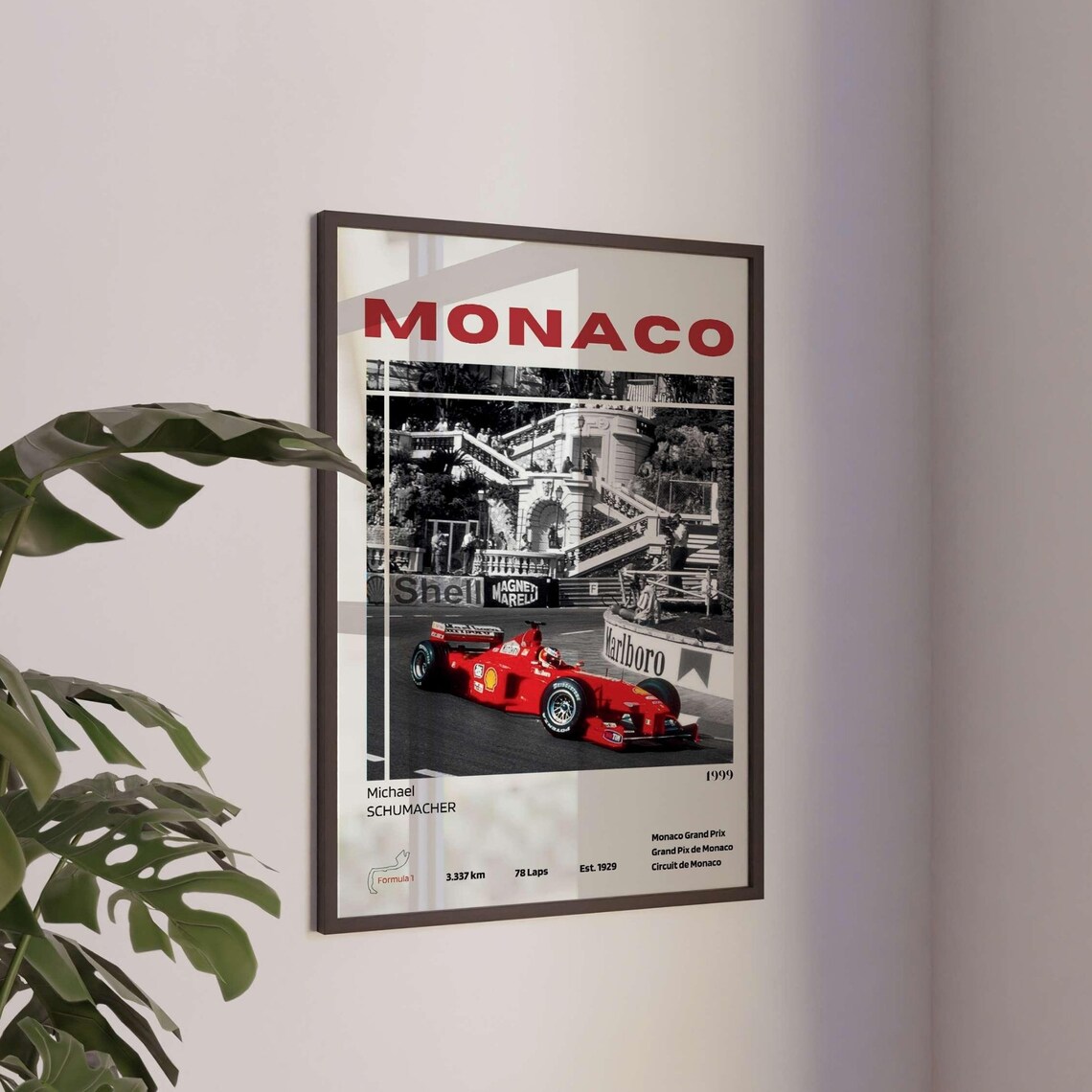Monaco Formula 1 Minimalist Travel Poster Art Print - Image 4